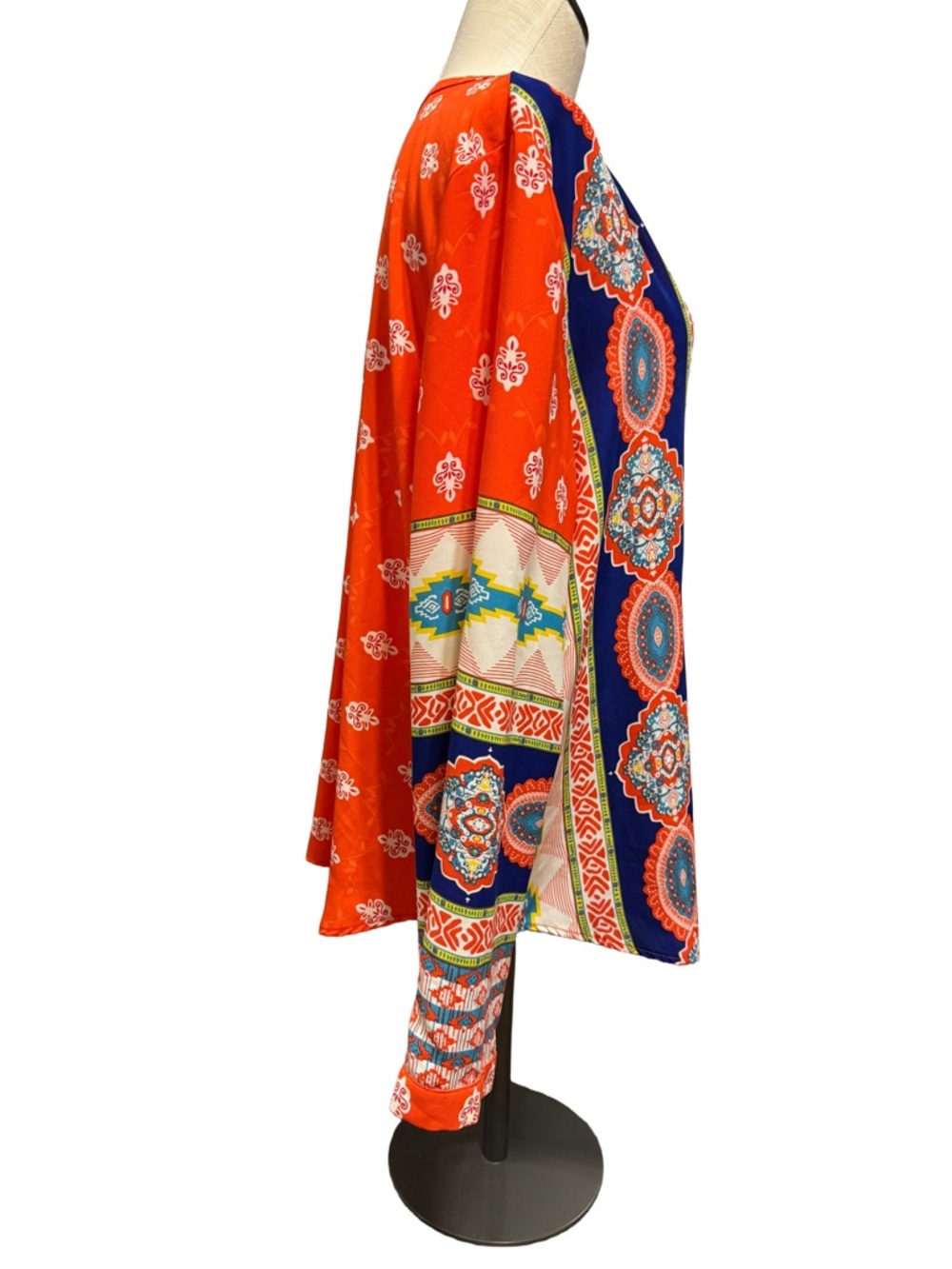 Gibson & Latimer NWT Placement Print Boho Tunic Blouse Size. XL orange Blue - Picture 4 of 13